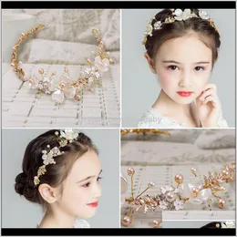 Jewelry Drop Delivery 2021 Baby Luxury Pearl Headbands Girl Wedding Bands Children Hair Accessories Christmas Boutique Party Supplies Gift 8N