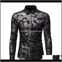 Lässige Kleidung Bekleidung Drop Lieferung 2021 Weiße Mode Herren Button-Down-Kleid Slim Fit Langarmhemd Männer Smokinghemden Kc8Oa