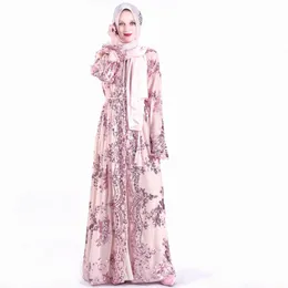 Ethnic Clothing Women Muslim Evening Dress Abaya Dubai Islamic Elegant Female Costume Sequins Hollow Out Fashion Ramadan Party Set