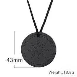 Pendant Necklaces Quantum Science Scalar Energy Necklace Round For Men Woman Tourmaline Volcanic Stone Jewelry