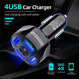 4 portar Multi USB-laddare 48W Snabb 7A Mini Snabb Laddning QC3.0 för iPhone 12 Xiaomi Huawei Mobiltelefon Adapter Android-enheter 2022