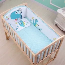 5pcs born Baby Bedding Set Kids Crib Bumper Cartoon Animal Baby Cot Protector 100% Cotton Baby Beddings Bumper 60*100cm ZT31 211025