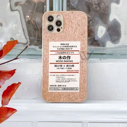 Puste Cork Wood Phone Case Shockproof Profilprint Trwała pokrywa Łatwy do rozpraszania ciepła do iPhone 13 Pro Max mini