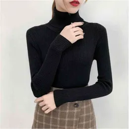 Bonjean Autumn Winter Knitted Jumper Tops turtleneck Pullovers Casual Sweaters Women Shirt Long Sleeve Tight Sweater Girls 210812
