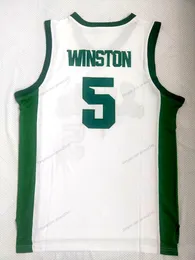 Custom Retro Cassius Winston #5 Basketball Jersey Ed White Size S-4xl Any Name and Number Top Quality Jerseys