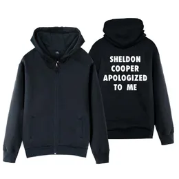 Men's Jackets Man Boy Coat Full Zip Hoodie TBBT Sheldon Apologize To Me Fleece Hooded Jacket Autumn Winter Couple Clothes ZIIART