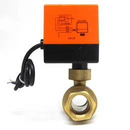 DN15/DN20/DN25 Electric Motorized Brass Ball AC 220V 2 Way 3 Wire with Actuator 210727