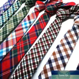 Halskrawatten 5,5 cm Baumwollwäsche hochwertige dünne Krawatten -Krawatten Krawatten Gravata Corbata Estrecha Hombre für Männer MFRS CORBATAS LOTE FACTRICY PREISELSELTELE