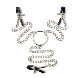 Nxy Sex Adult Toy Woman Sexy Three Nipple Clamps with Chain Labia Breast Exotic Accessories 1225