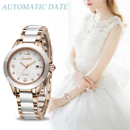 Sunkta Rose Gold Watch Kobiety Zegarki Kwarcowe Ladies Top Brand Luxury Kobieta Wrist Watch Girl Clock Relogio Feminino + Box 210517