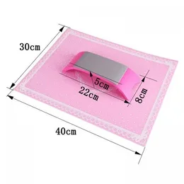 1 set Nail Art Silicone prática almofada almofada titular mão titular lace tabela lavável almofada manicure ferramentas kit - rosa vermelha