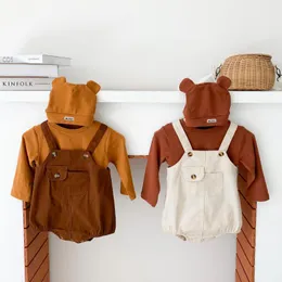 Малыш малыша одежда одежда младенцы новорожденные одежды футболки боди шляпа наряды летом детские девушки наряды мальчиков комбинезон набор 210413