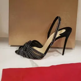 Горячая распродажа-повседневная конструктор сексуальная леди мода летние сандалии для женщины 12 см высокие каблуки кожаные черные замшевые хрустальные женские туфли женские шпильки