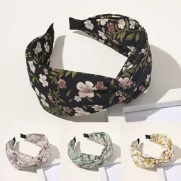 2021 Kvinnor Huvudbonad Hårband Utskrift Breda Headband Hair Hoop Hair Bands Wrapping Headwear Floral Knot Hårband Bezel Tillbehör