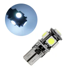 50PCS الأبيض T10 W5W 5050 5SMD LED Canbus خطأ المصابيح المجانية لعام 192 168 194 مصابيح التخليص لوحة ترخيص أضواء 12 فولت