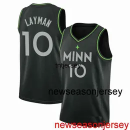 Tani niestandardowe Jake Layman #10 2021 Swingman Jersey zszyty męskie koszulki koszykówki XS-6xl