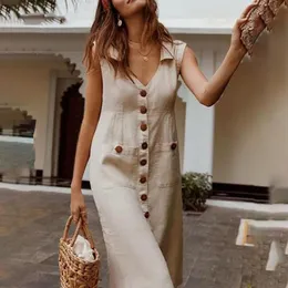 Summer Women's Dresses Elegant Dot Print Boho Dress Feminine Turn-down V-neck Dress Button Pocket Dress Vestidos 210419