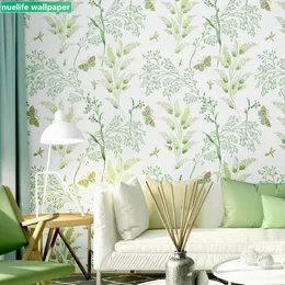 Wallpapers Rural Style Green Floral Pattern Wallpaper Study Wedding Room Bedroom Living Shop TV Sofa Background Wall Paper