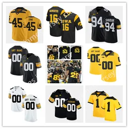 Maglia personalizzata Iowa Hawkeyes cucita College Football 65 Tyler Linderbaum 88 Isaiah Bruce 37 Kyler Fisher Charlie Jones Deuce Hogan Ivory Kelly-Martin Nico Ragaini