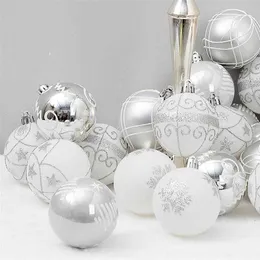 24 sztuk Boże Narodzenie Ball Ornament Creative Glitter Decor Decor Xmas DIY Home Courtyard Tło Układ Akcesoria