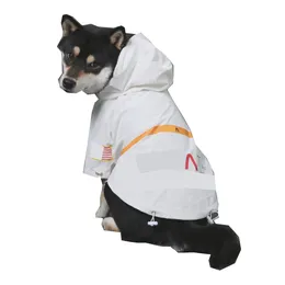 White Reflective Pet Coat Jacket Letter Print Sweatshirt Cat Dog Apparel Teddy Corgi Bulldog Puppy Clothes