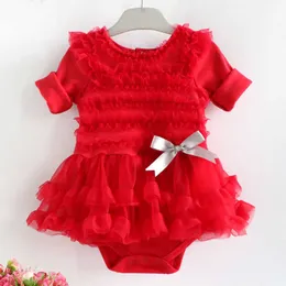 Vackra tjejer Långärmad Ruffles Romper Tutu Outfit Fall Born Baby Klänning med Headband Lace Kläder 210529