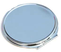Blank 70mm*70MM compact mirrors Silver cosmetic Mirror Round pocket for DIY personalize Engraving