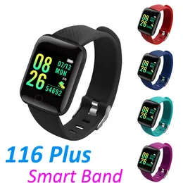 116 Plus Smart Watch Bransoletki Fitness Tracker Tętna Step Counter Activity Monitor Band Wristband PK ID115 Plus dla iPhone Android MQ30