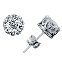 Crown Wedding Stud Earring 925 Sterling Silver CZ Simulated Diamonds Engagement Mooie Sieraden Crystal Oorbellen GC163