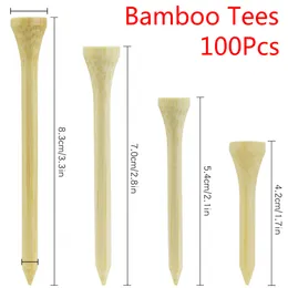 100Pcs/Set Wooden Golf Tees Natrual Color Bamboo Holder Durable Outdoor Training Supplies Accessories FTN006