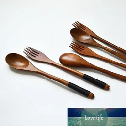 Widelce 2 sztuk / zestaw Zestaw stołowych Drewniane łyżki Dzieci Taplewares Materiały kuchenne Dzieci Kucharze Sałatka Owocowa Fork Cutlery1 Cena fabryczna Ekspert Projekt Najnowszy