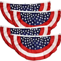 45 * 90cmの扇形の旗愛国的な張り出しのバナーアメリカの旗星と縞模様アメリカ7月4日r記念日野外飾りHH21-326