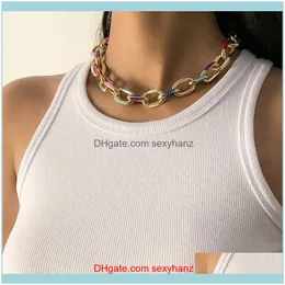 Necklaces & Pendants Jewelryeuropean And American Geometric Simple Jewelry With Cross Chain Fashion Mixed Color Essential Oil Metal Necklace