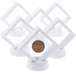 10st 3D Smycken Coin Display Stand Case Rack Collections Förvaringslåda för örhängen Gems Ring Doll Badge Medal Holder 211112