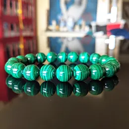 MG1115 Natural TPO Grade Malachite Koralik Bransoletka Dla Mężczyzn 10mm Wysokiej Jakości Naturalne Korzeń Koraliki Bransoletka Ochrona energii Biżuteria