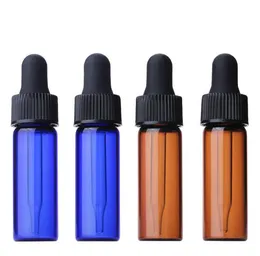 Small Clear Amber Blue Glass 4ml Vials E-liquid Dropper Bottles Mini Perfume Essential Oil Bottle 1200Pcs SN5461