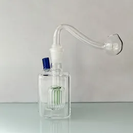 Küçük Cam Nargile Duman Shisha Diposable Kare 3.9 inç Cam Borular Kül Alıcı Percolater Bong Su Bisbler Tütün Bowl Mini Dab Rigs Sigara Boru