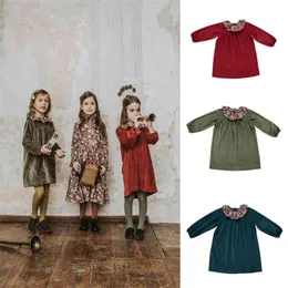 BB Or Kids Girl velvet Dress Spring Autumn Children Long Sleeve A-line Dresses Birthday holiday children's clothing 210619