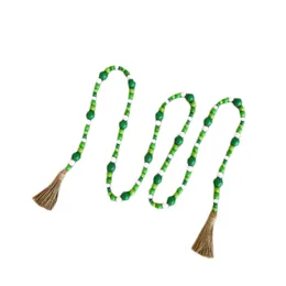 Color Wood Beads Tassel Craft Pendan Decoration INS Nordic Creative Hemp Rope Beaded Children Home Hanging Decorative HHC7105