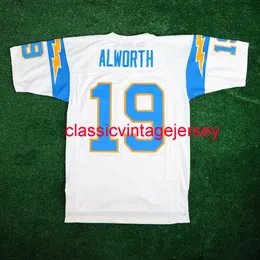 Männer Frauen Jugend Lance Alworth 1963 White Throwback Jersey Sonderanfertigte alle Namensnummer Fußball -Trikot