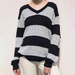 Unuth Girls Vintage Bawełniane Swetry Jesień Mody Damskie Oversize Luźne Swetryczne Stelacze 210922