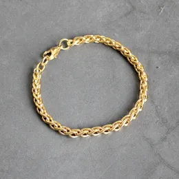 New Gold Plated Keel Chain Bracelet Fashion Jewelry For Women and Men Wedding Birthday Party Gift 4/5/6MM