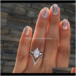 Solitaire Gemstone Ring Diamond Wedding Engagement dla Moda Biżuteria Kobiety Rings Will and Sandy Drop Ship 080377 TZQW3 T4NP9