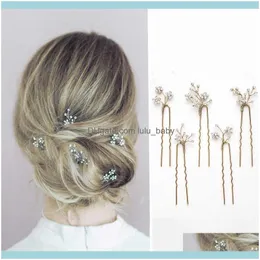 Jewelryvintage Bridal Crystal Flower Hair Pins Wedding Party Pageant Hairpins Gold Bridesmaid Bride Headpiece Jewelry Aessories U370 Drop De