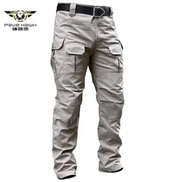 Wojskowe Tactical Cargo Spodnie męskie Stretch Swat Combat Rip-Stop Wiele Pocket Army Długa Spodnie Bawełniana Prace Casual 210715