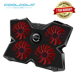 Cooling Pad Fan Cooler Notebook Velocidad ajustable con 4 ventiladores 14"-17" Laptop