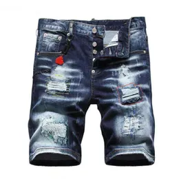 Mäns shorts 20SS Hip Hop Ripped Jeans Designerkläder nödläge Slim Fit Motorcykelcyklist för mäns mans byxor Häll Hommes