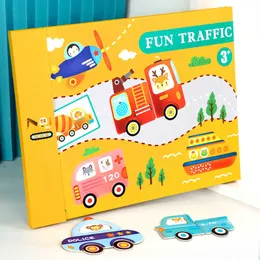 Magnetic Puzzle Toys Children Animal Traffic Puzzle Multifunction Writing Drawing Jigsaw puzzle Learning Educational Toy For Kid