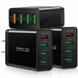 30W Schnellladegerät USB-Wandladegeräte 4 Ports Eu US Schnelllade-Netzteil für Ipad Iphone 7 8 11 12 13 14 Samsung S11 S20 Android Phone PC