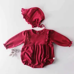 ربيع الطفل بنات داخلية أزياء العلامة التجارية 0-2yrs فتاة قطعة واحدة romperspattern الربط حزمة صغيرة الملابس 210429